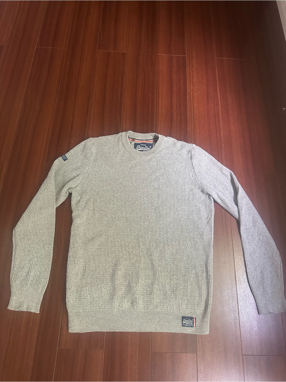 Superdry Men’s Heather Light Gray Crewneck Sweater